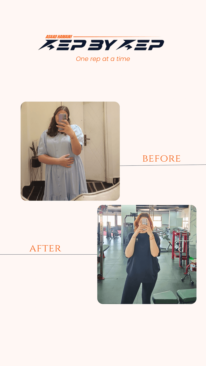 Client body transformation before and after - nutrition coaching outcome 10