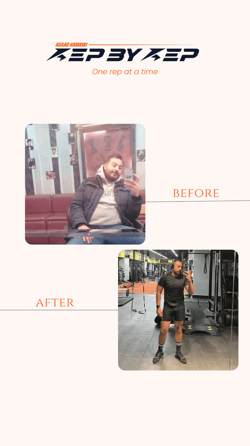 Client body transformation before and after - physique improvement