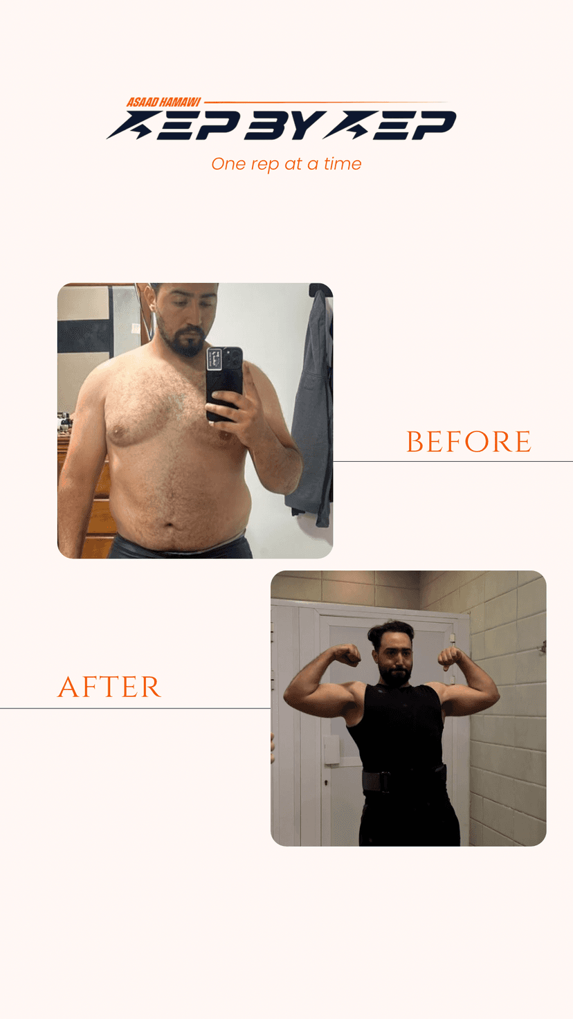 Client body transformation before and after - lean muscle results