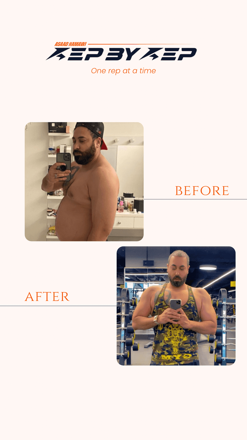 Client body transformation before and after - fitness progress