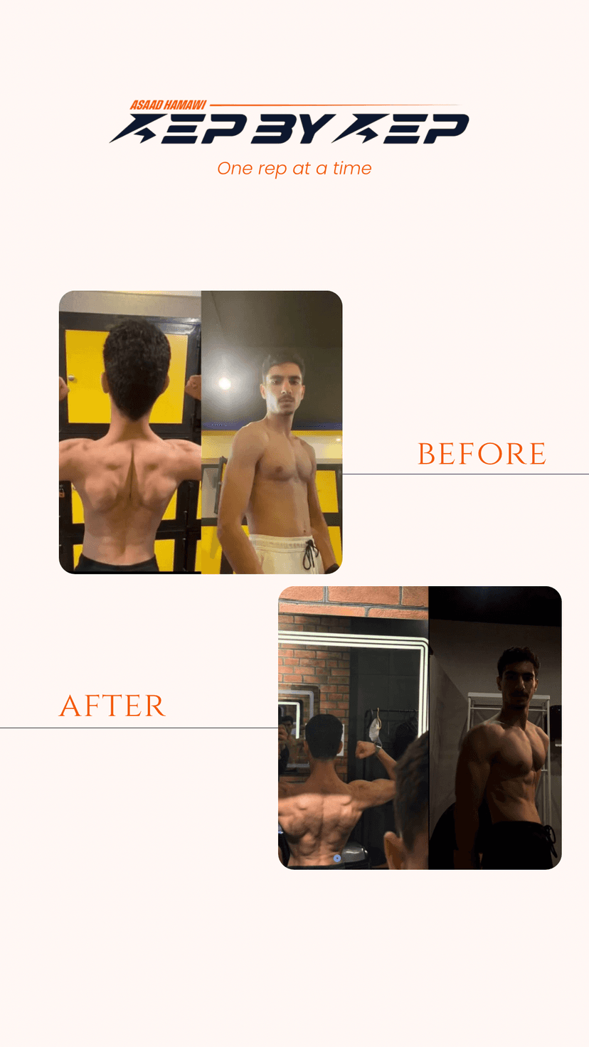 Client body transformation before and after - coaching results