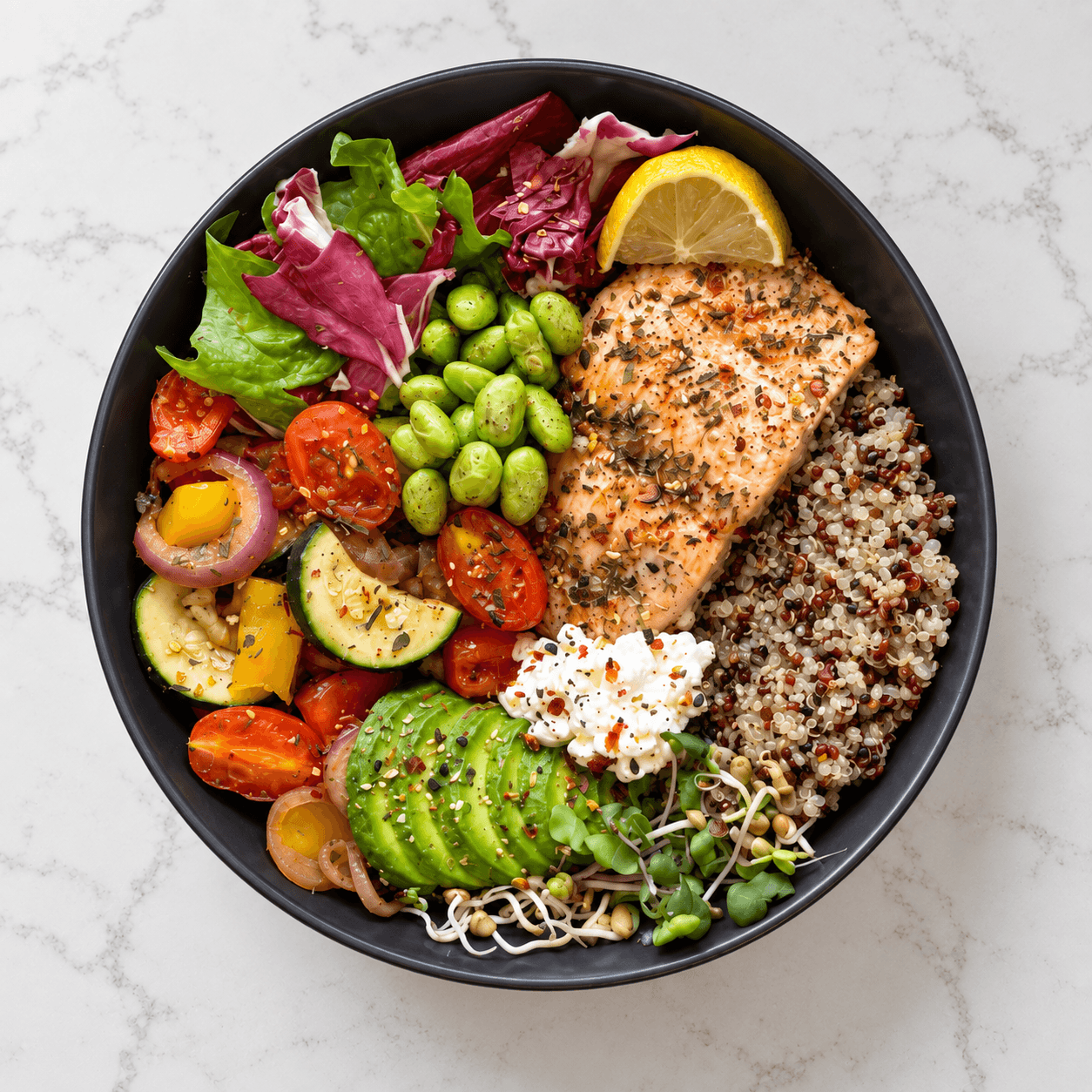Salmon, Quinoa & Edamame Bowl